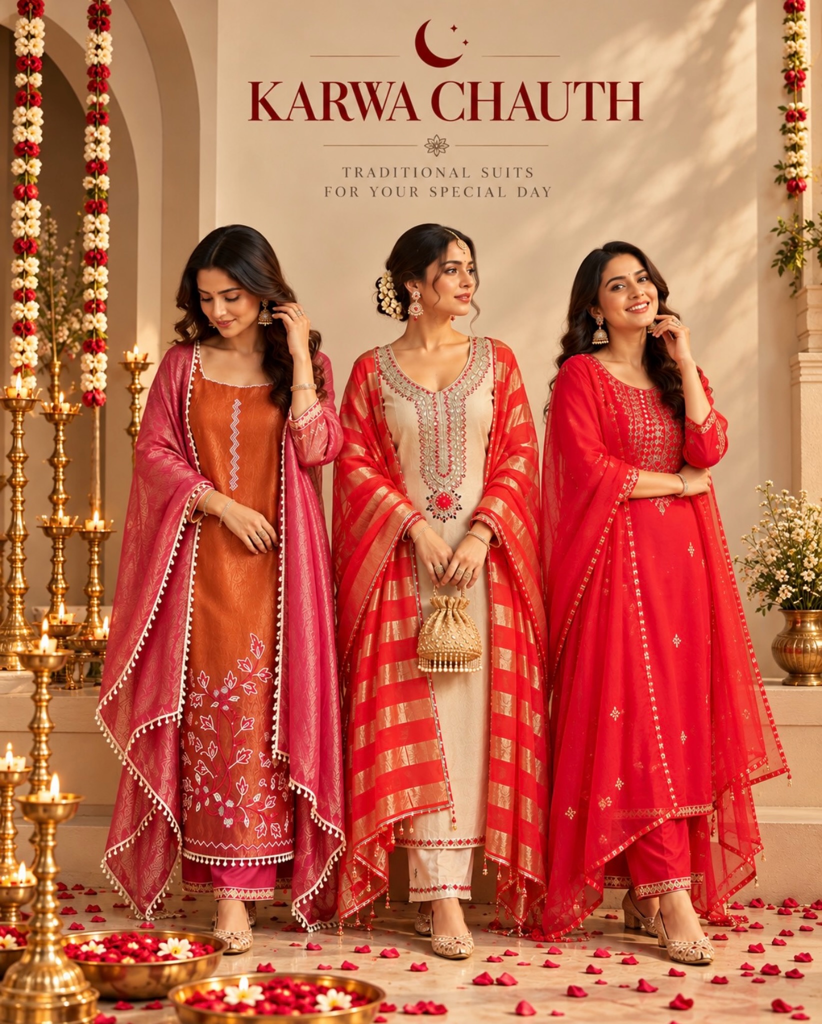 Timeless Sunset Coral Linen Zari Jamdani