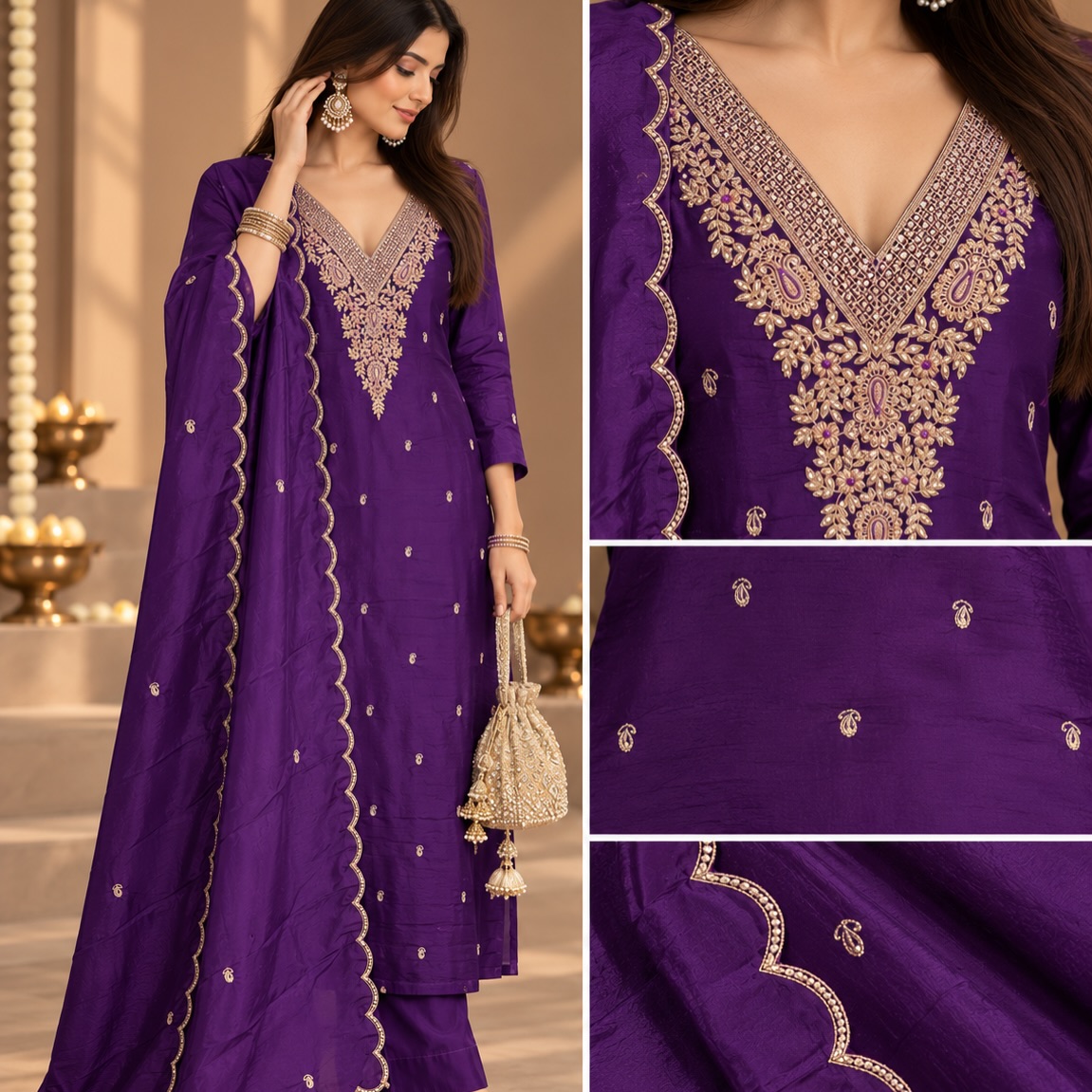Imperial Midnight Navy Banarasi Katan Silk